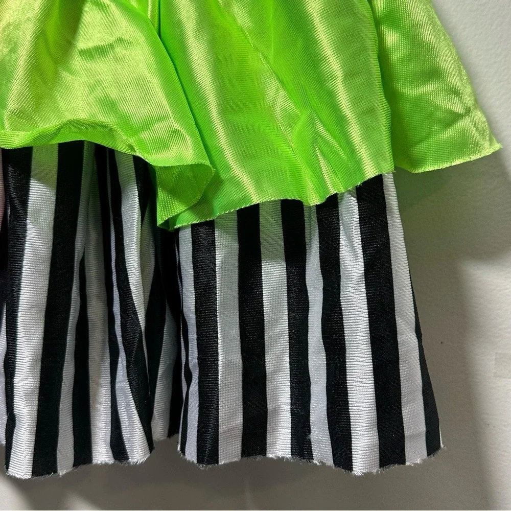 Whimsical Ruffled‎ Dance Costume: Purple, Lime Green - Fits Child L/XL (Adult M)